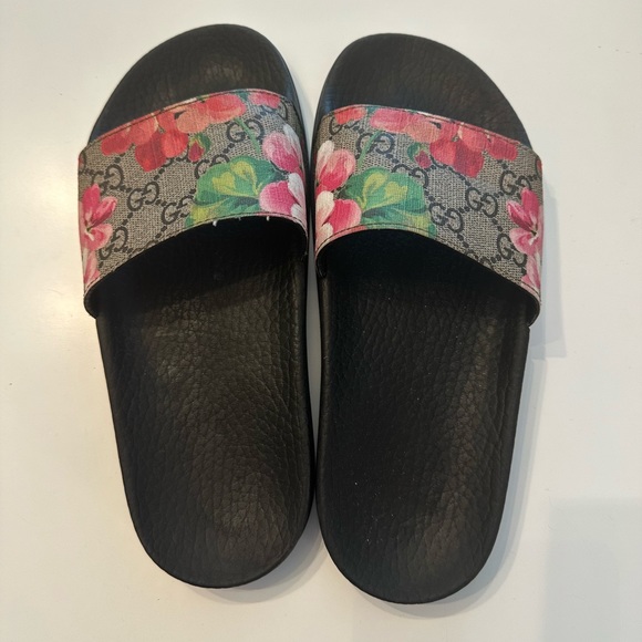 AUTHENTIC GUCCI Bloom Supreme Flora Slide Sandal - Picture 2 of 7